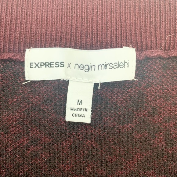 Express x Negin Mirsalehi Red Black Knit Pencil Skirt Women's Size Medium M - Picture 4 of 7